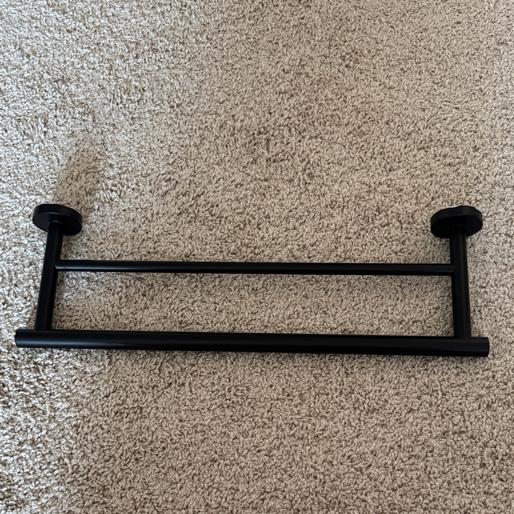 Sleek Black Towel Bar